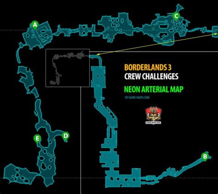 Neon Arterial Crew Challenges Locations Borderlands 3 Map